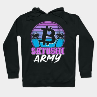 Satoshi Army Retrowave Cryptocurrency BTC Bitcoin Hoodie